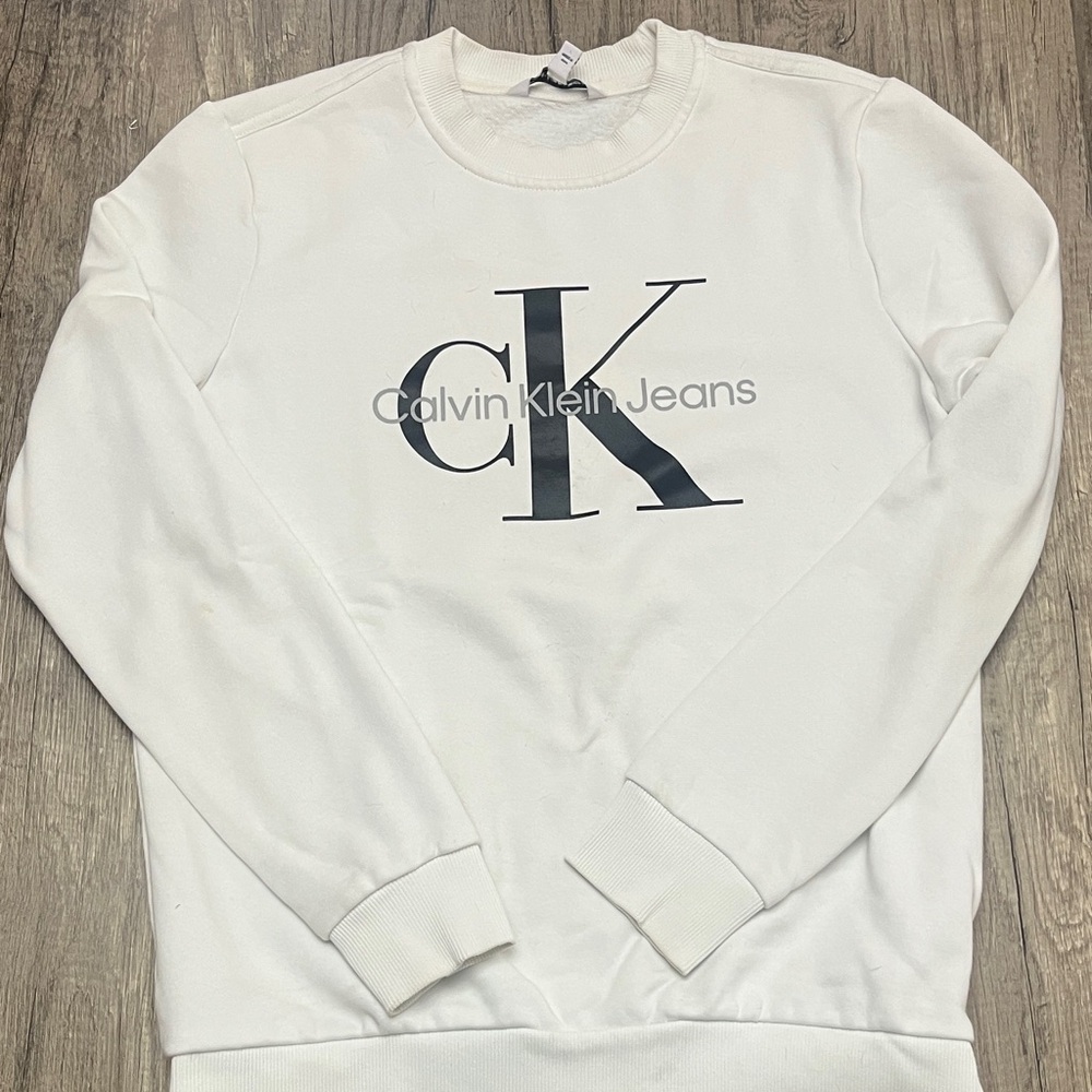 Calvin Klein Jeans White Crewneck Sweater